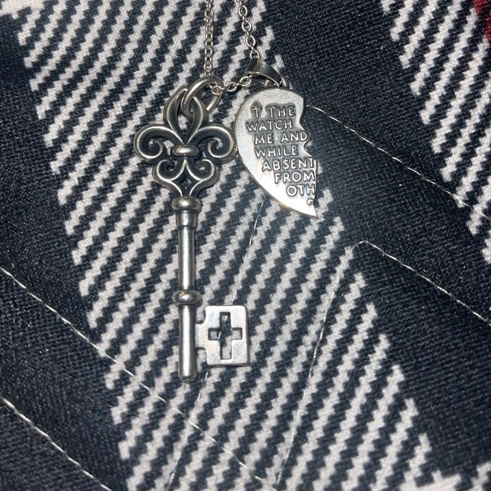 James Avery Retired Large Key Pendant & Retired Watch Over Thee Charm